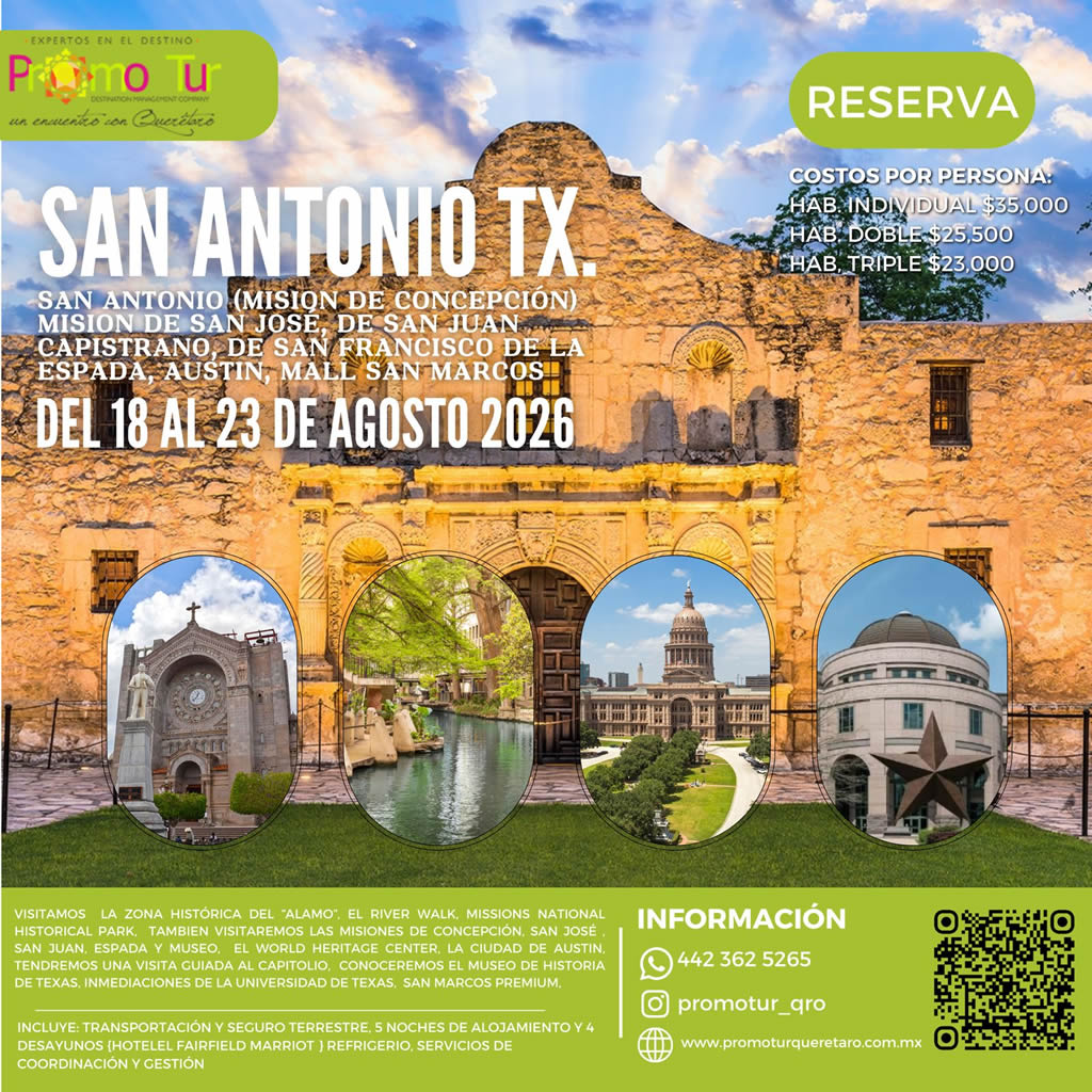 Viaje turistico a San Antonio Texas
